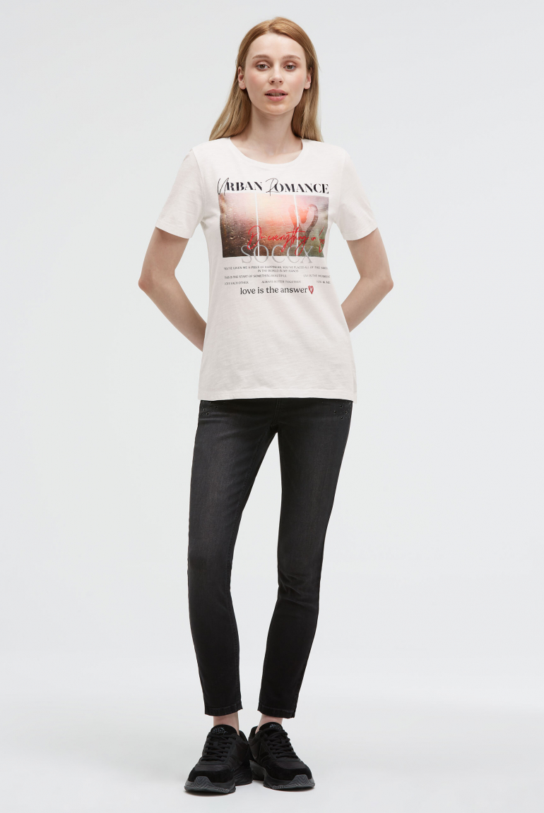 T-Shirt mit Rundhalsausschnitt und Photoprint