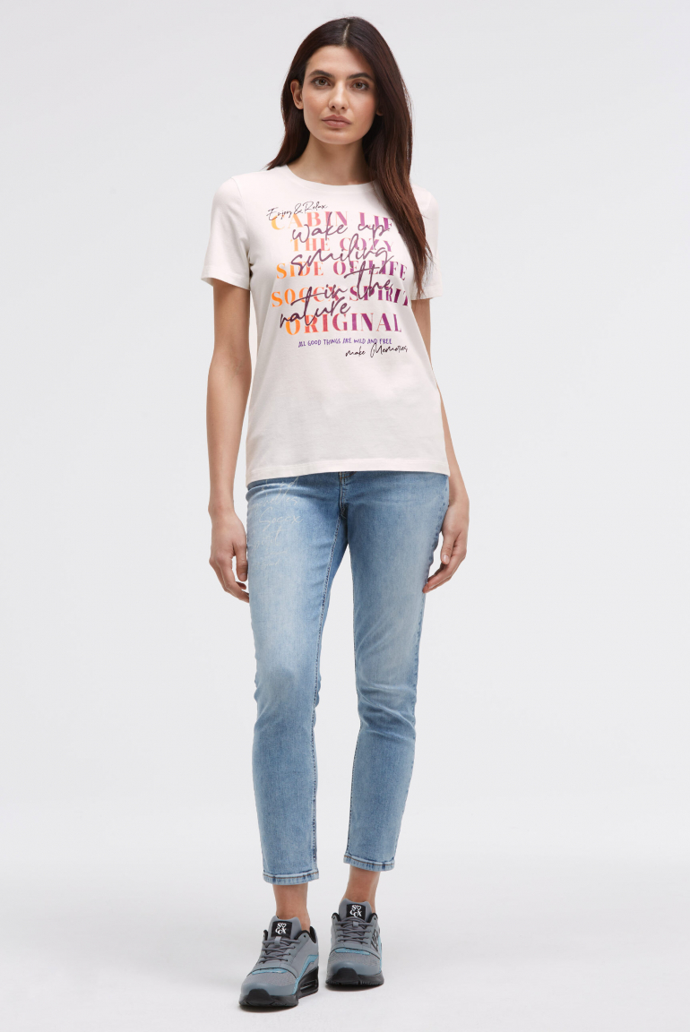 T-Shirt Rundhals mit Colour Gradient Print