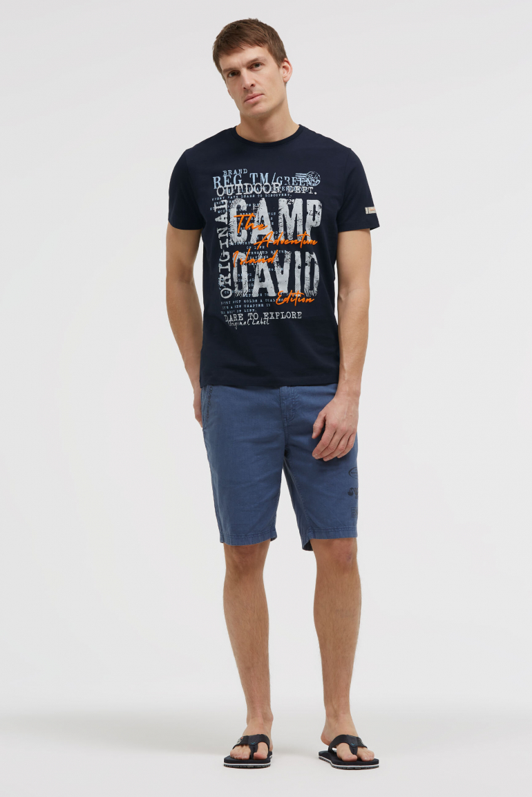 T-Shirt Rundhals mit Logo Prints
