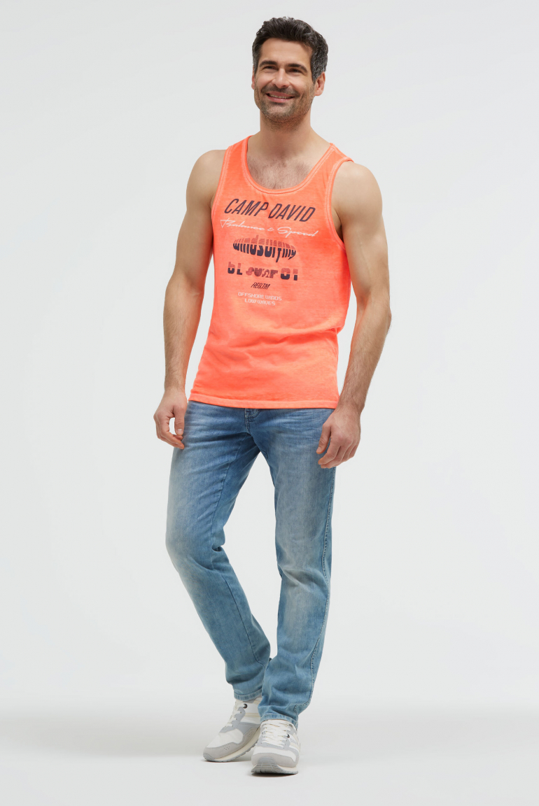 Tanktop mit Ausbrenner-Effekten und Prints