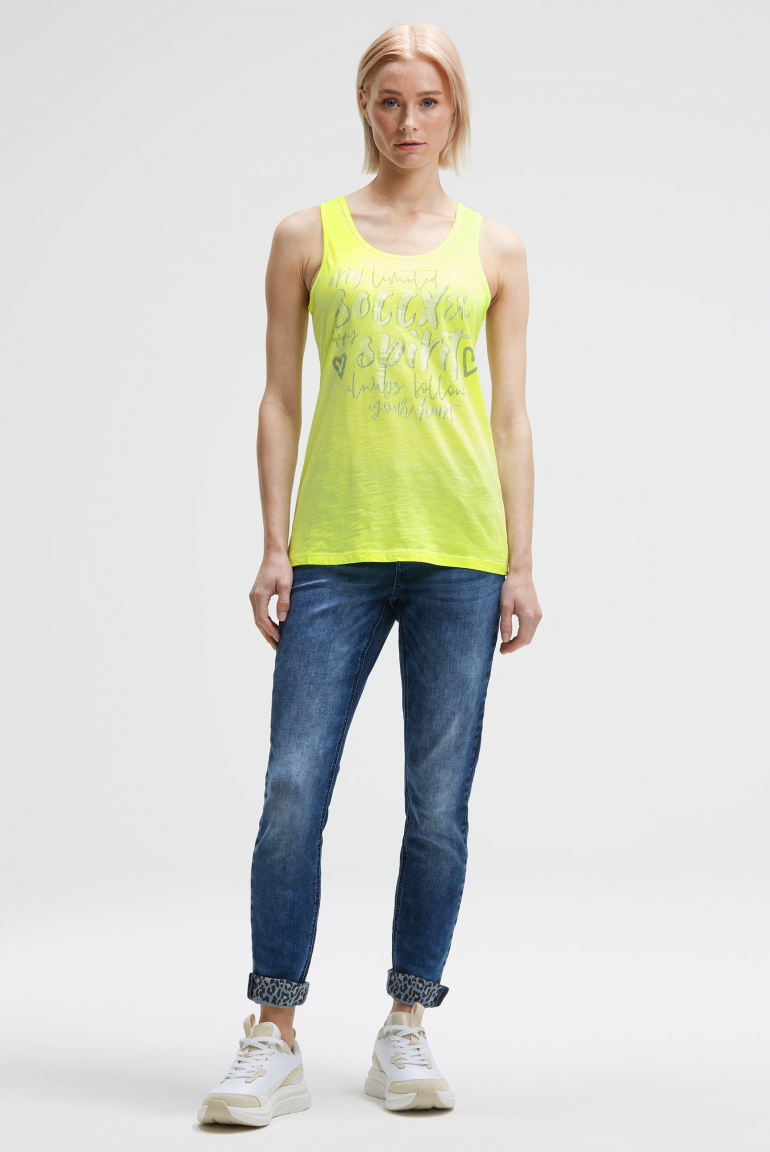 Top mit Glitter Print