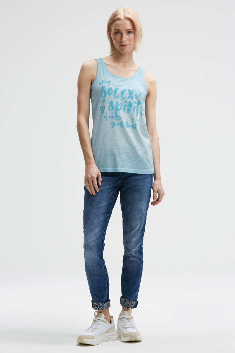 Top mit Glitter Print