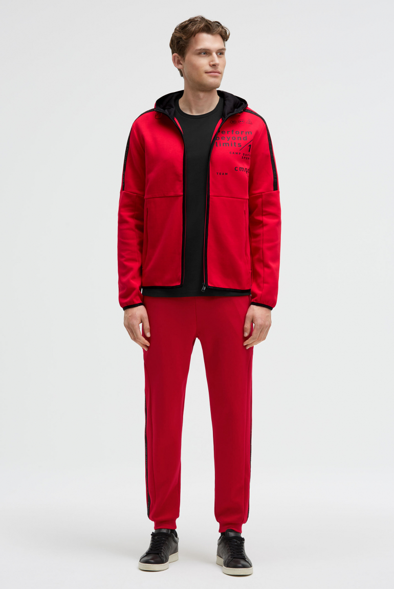 Trainingsjacke aus Interlock mit Kapuze und Artworks