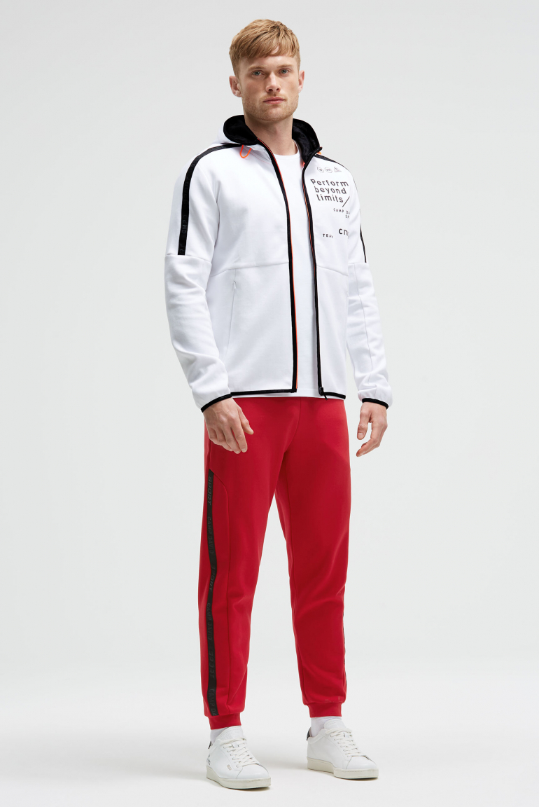 Trainingsjacke aus Interlock mit Kapuze und Artworks