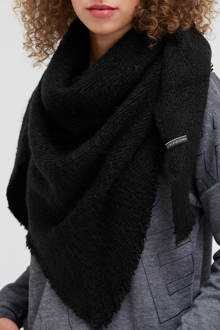 Triangle-Schal aus Bouclégarn