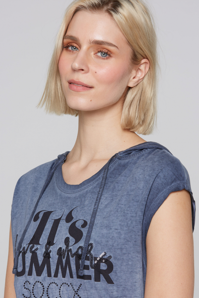 Ärmelloses Kapuzenshirt mit Artwork