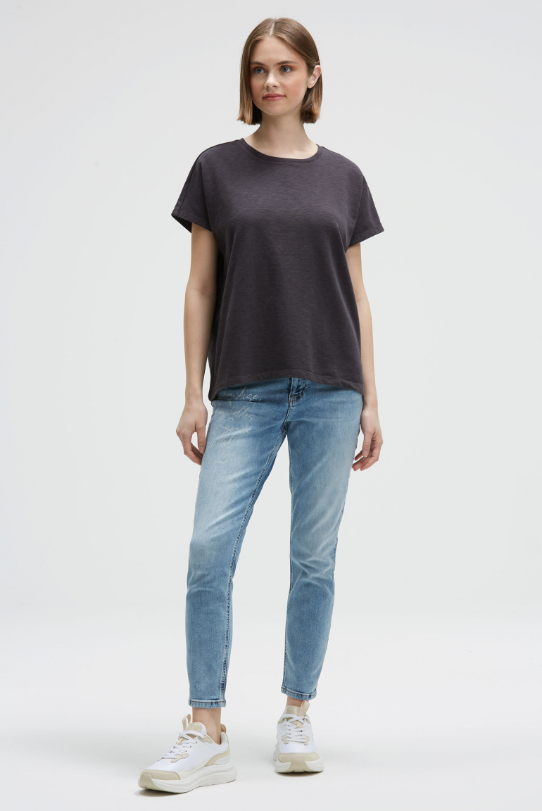 Ärmelloses Oversized Shirt mit Label Print