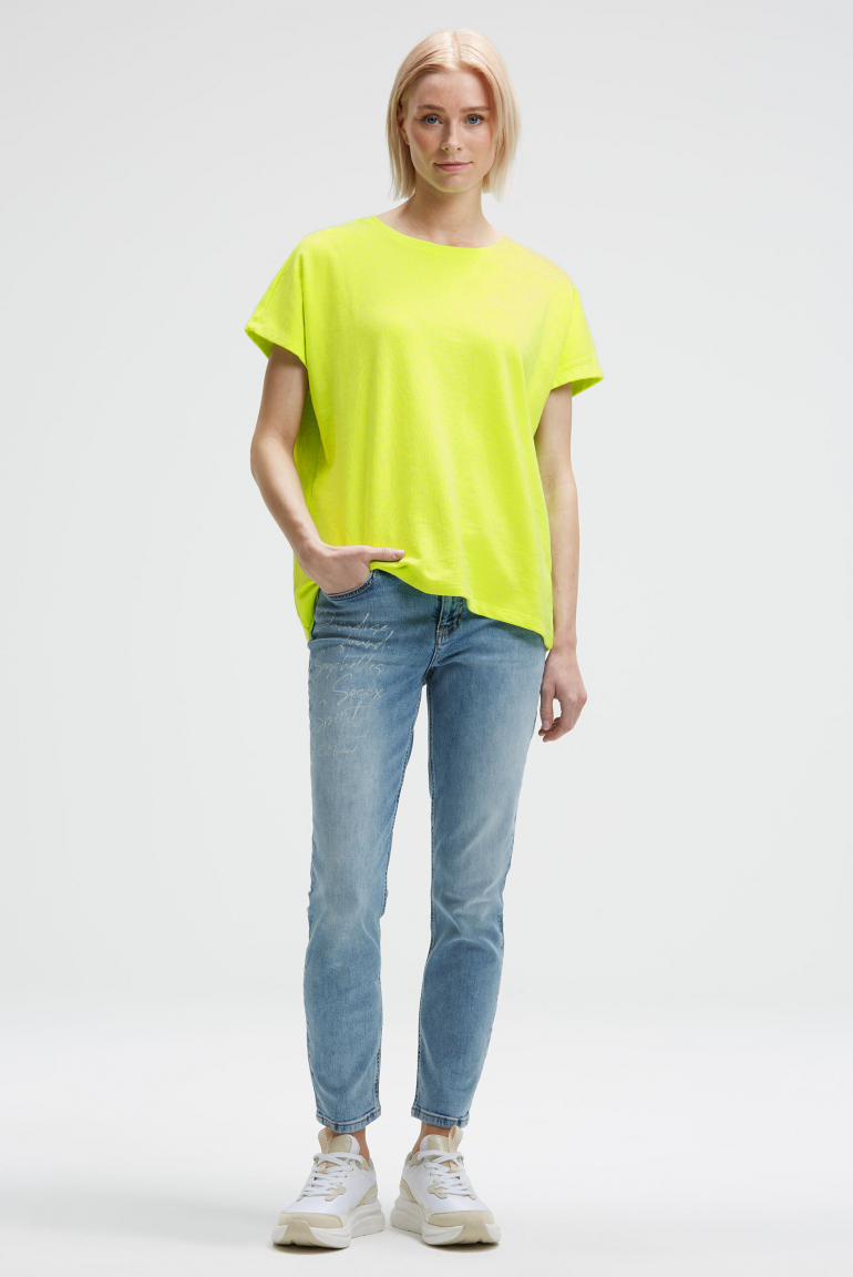 Ärmelloses Oversized Shirt mit Label Print