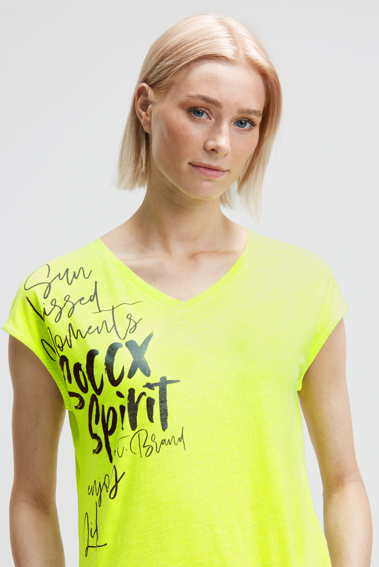 Ärmelloses Shirt mit V-Ausschnitt und Prints