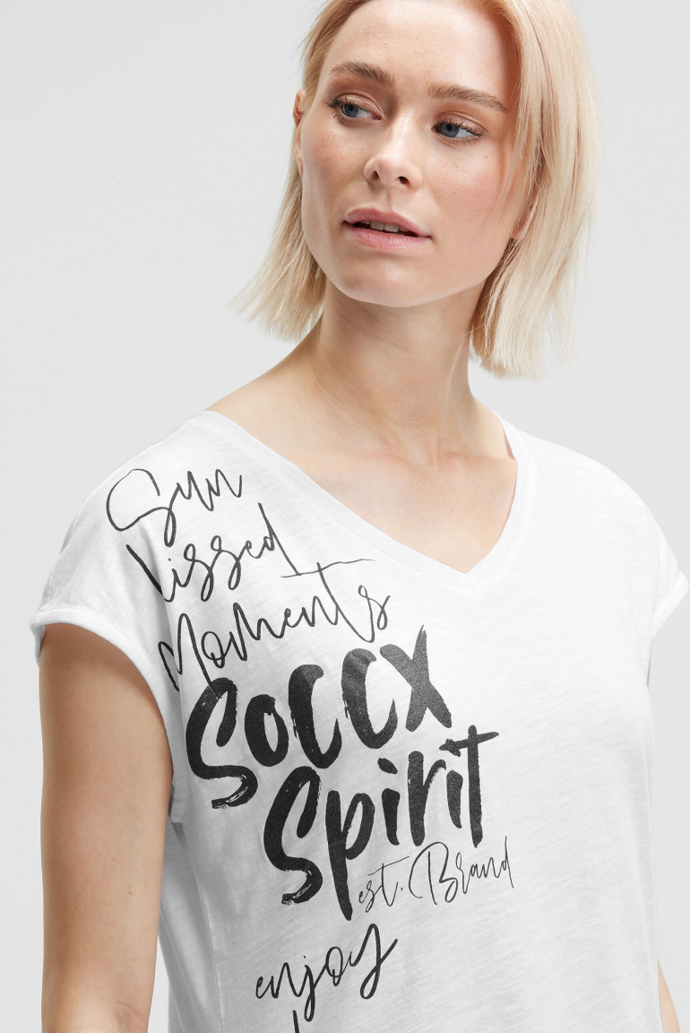 Ärmelloses Shirt mit V-Ausschnitt und Prints