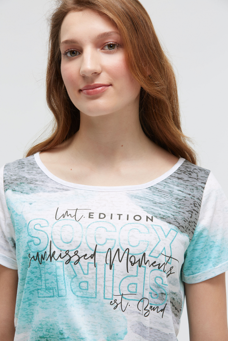 Ausbrenner-T-Shirt mit All Over Print
