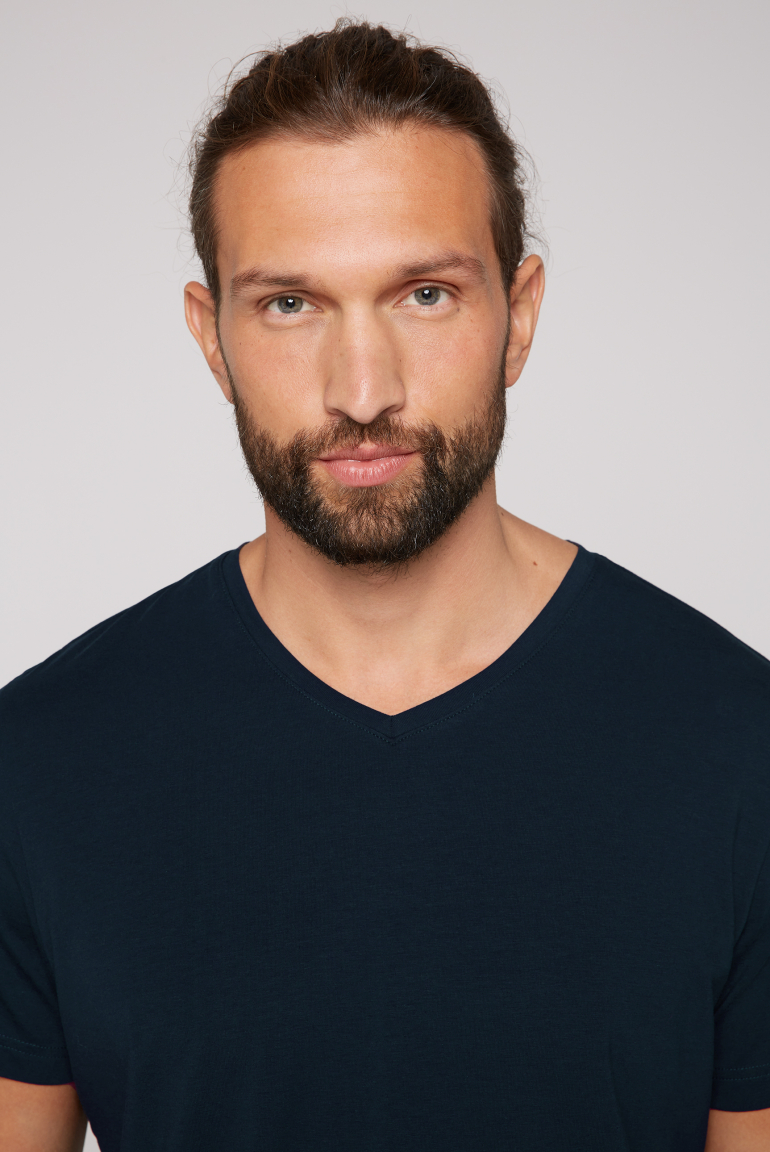 Basic T-Shirt mit V-Neck, Doppelpack