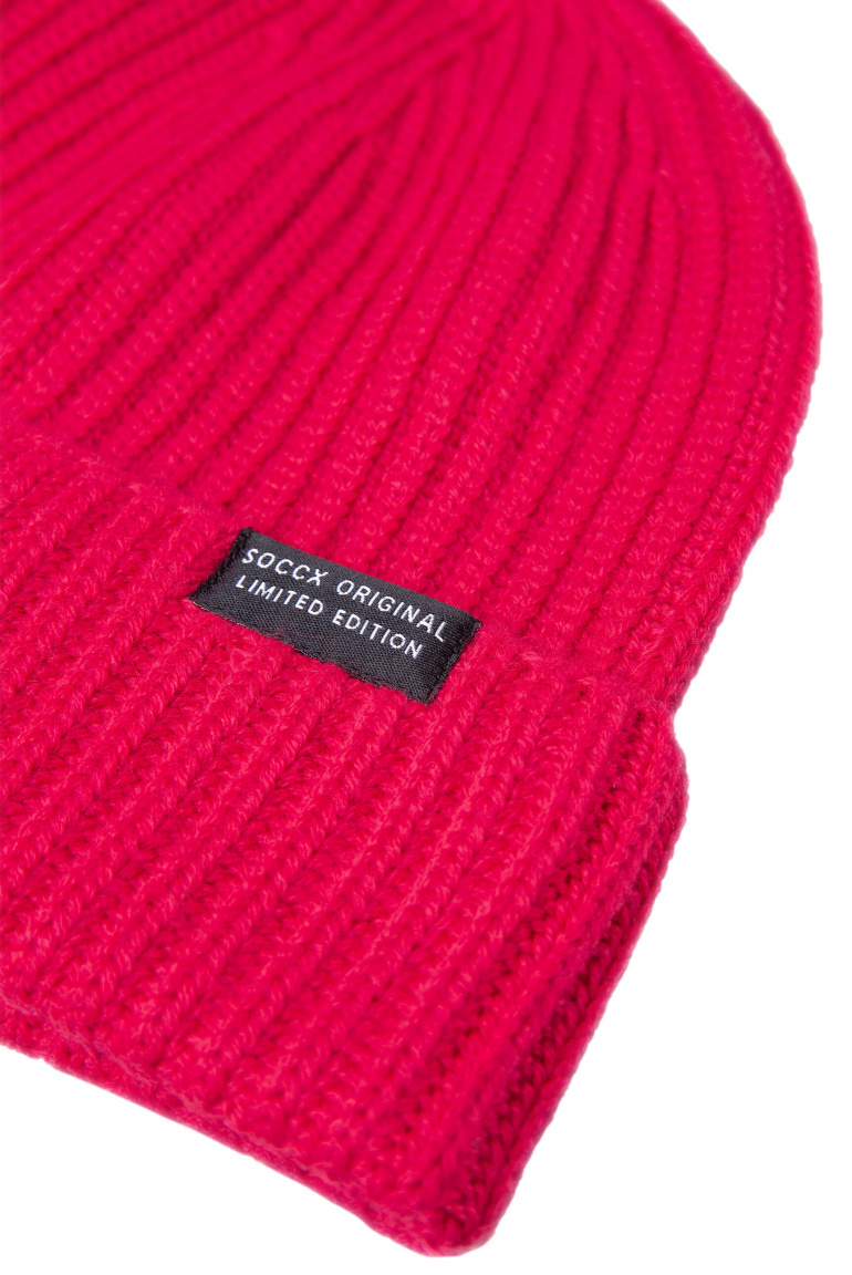 Beanie mit Rippstrickmuster