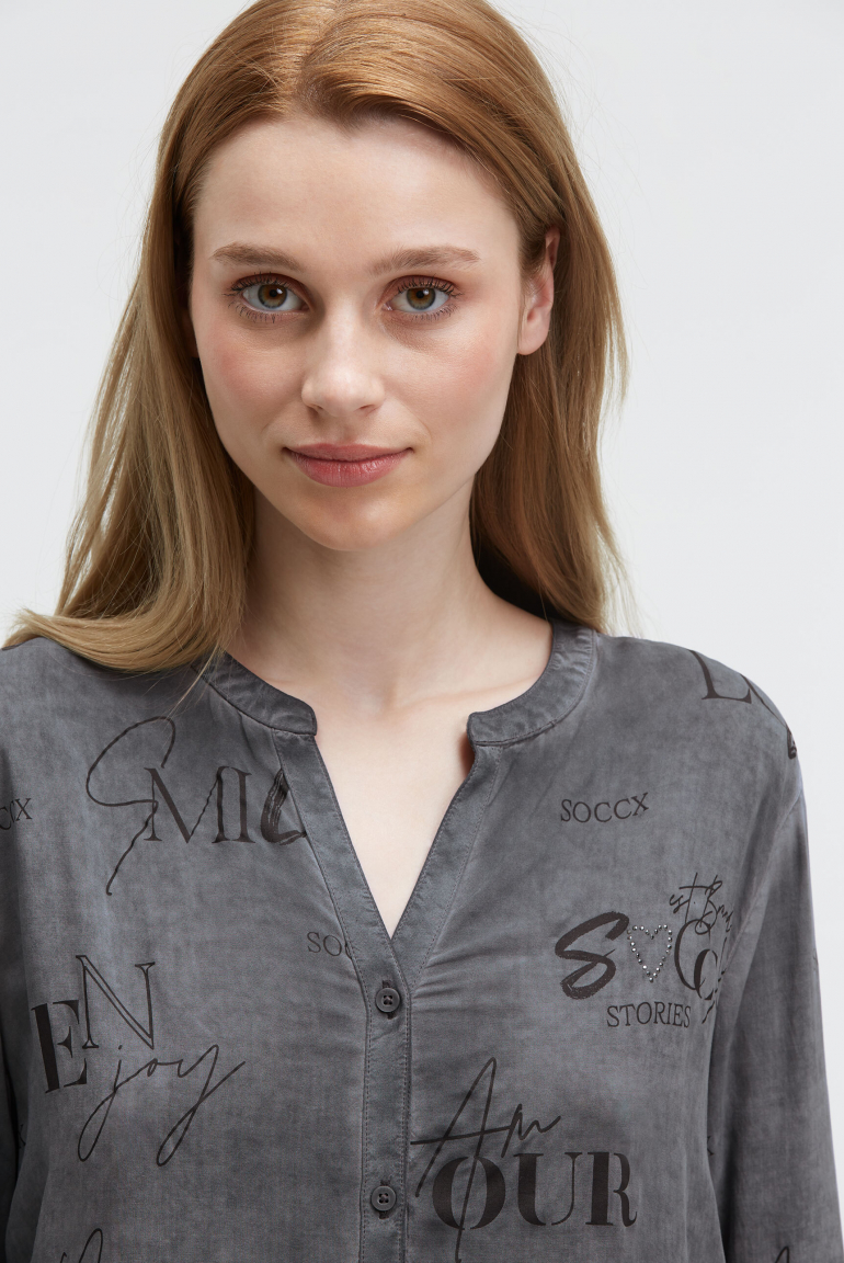 Bluse mit All Over Print