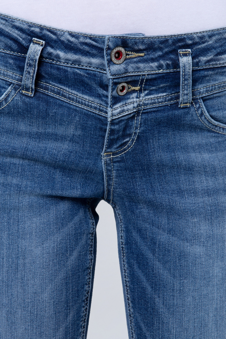 Dark used Jeans KA:RA mit Doppelknopf