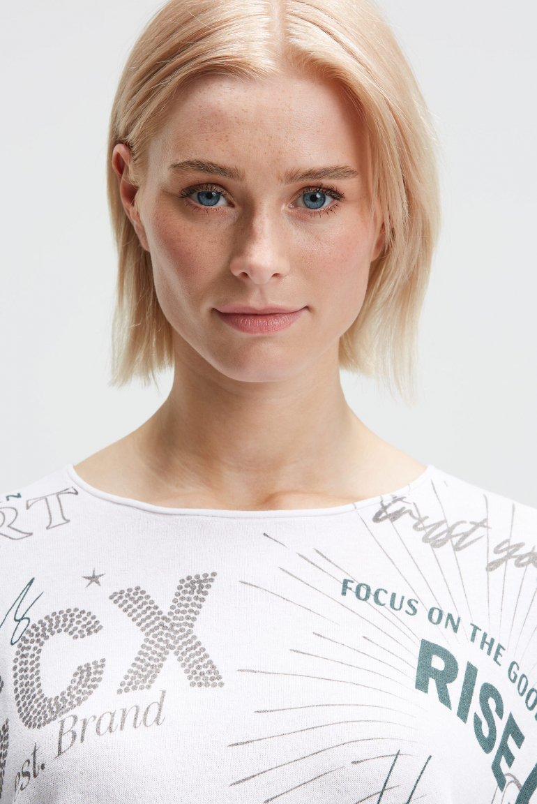 Feinstrickpullover mit All Over Print