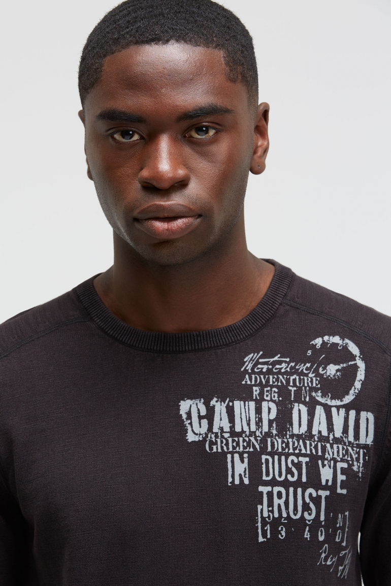 Feinstrickpullover mit Label Prints