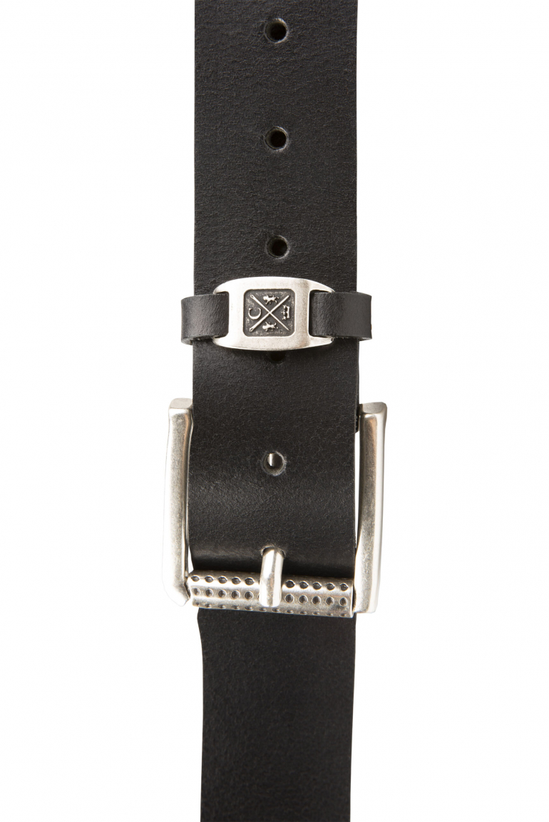 Gürtel aus Leder mit Metall-Logo