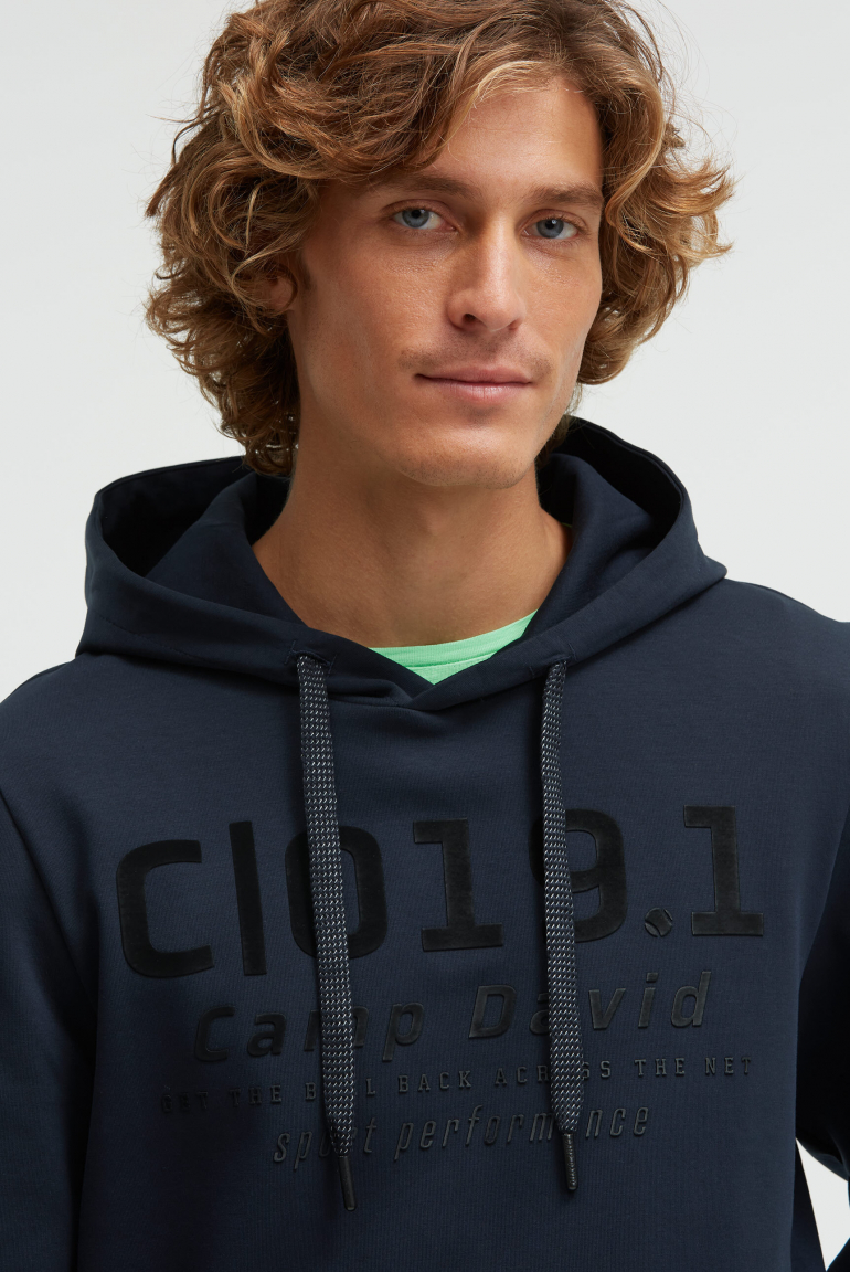 Hoodie aus Interlock mit Frontprint