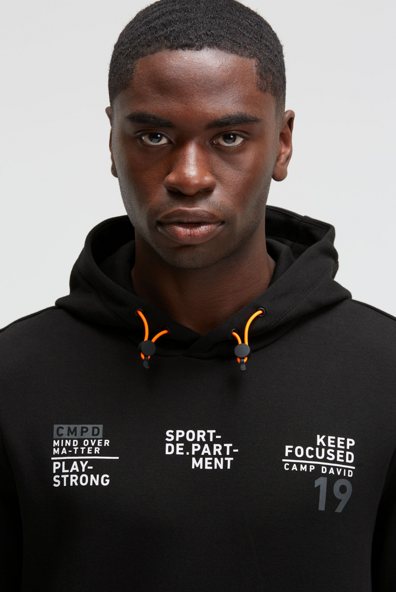 Hoodie aus Interlock mit Rücken-Artworks