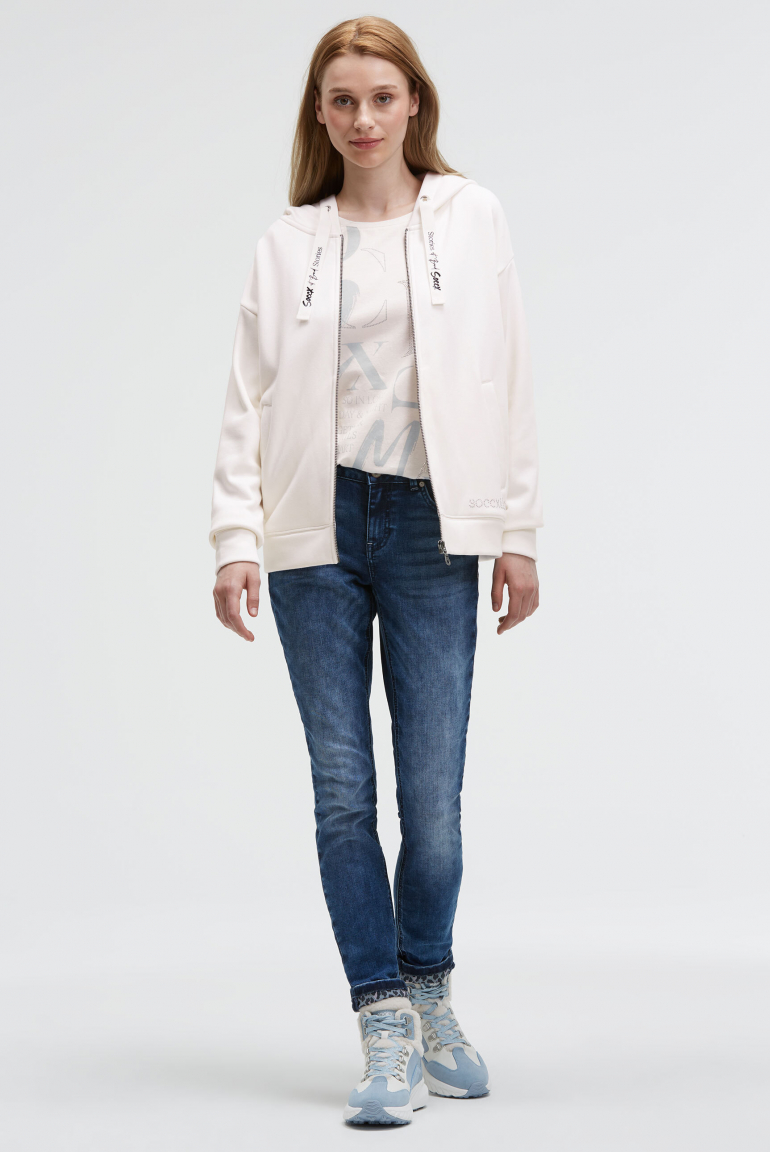 Kapuzensweatjacke mit Glossy-Rücken-Artwork