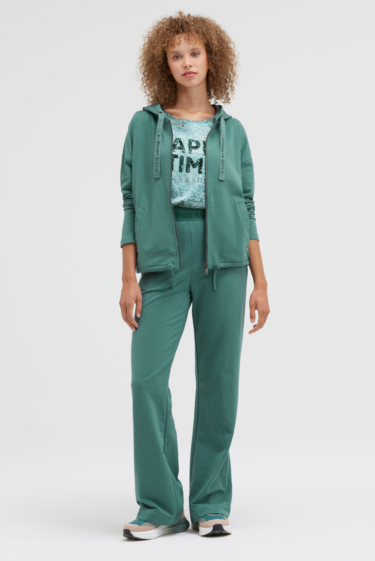 Kapuzensweatjacke mit Rücken-Print