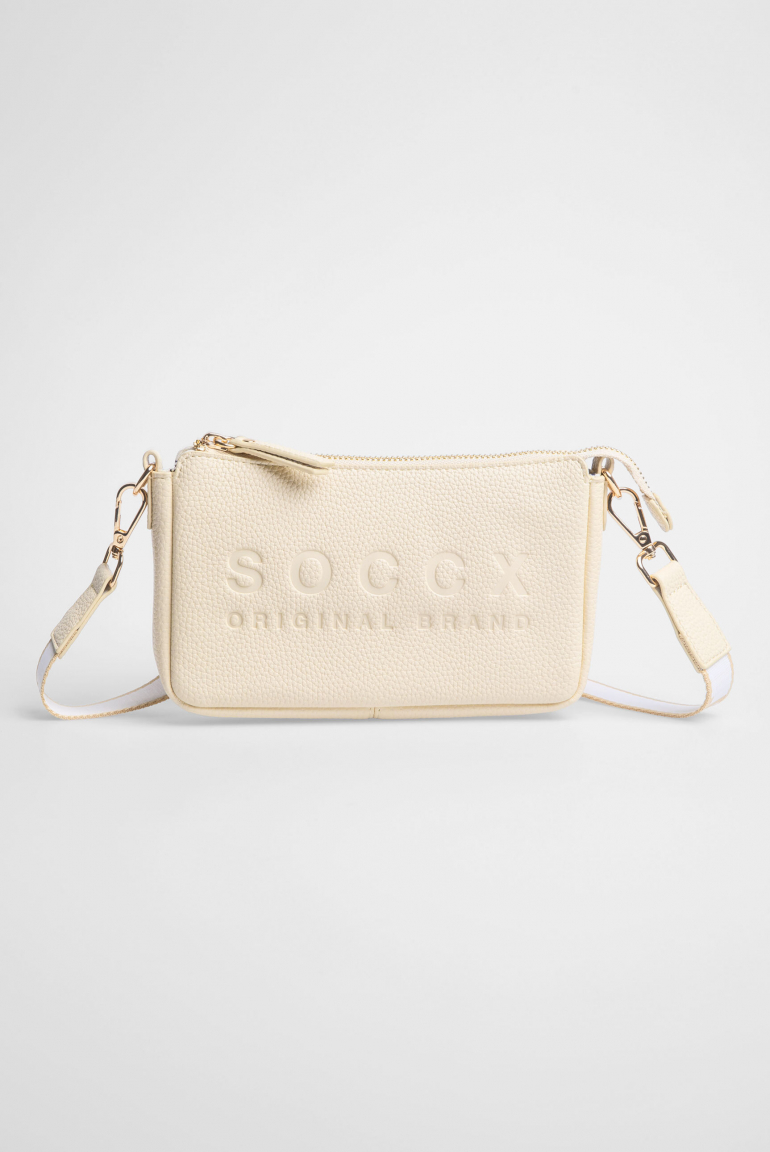 Kleine Umhängetasche mit Logo und Intarsia-Webriemen