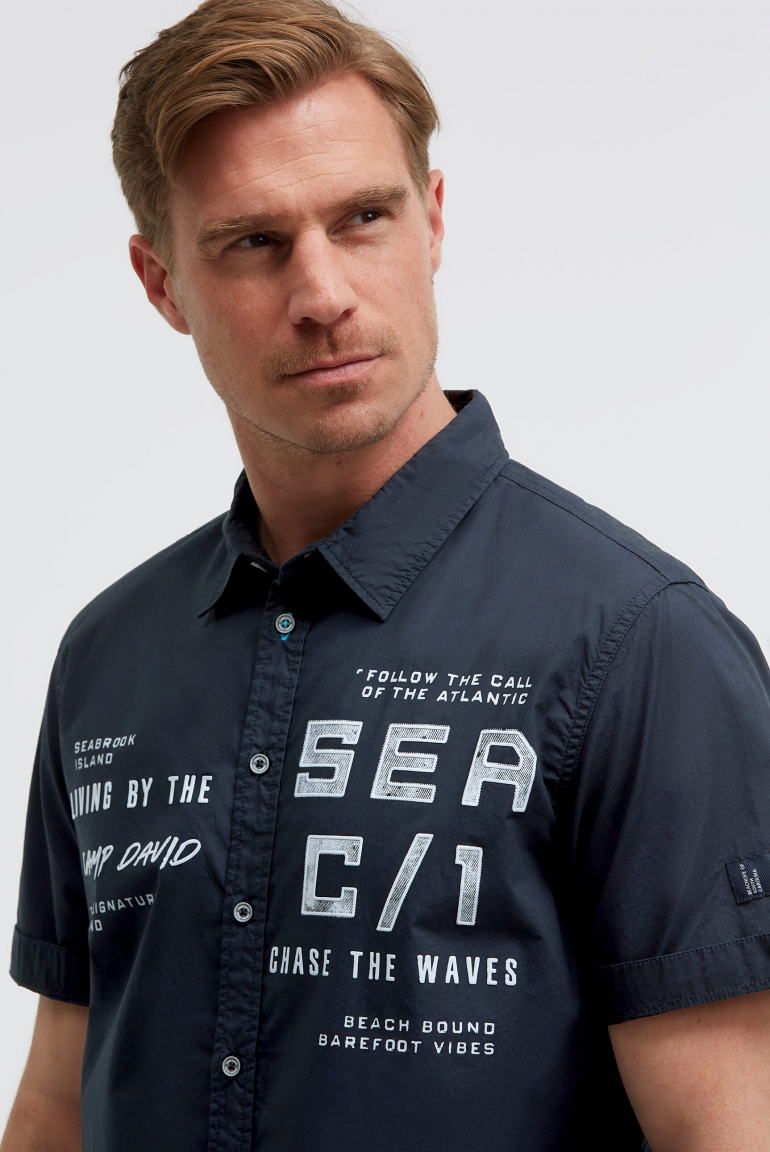 Kurzarmhemd mit Label Prints