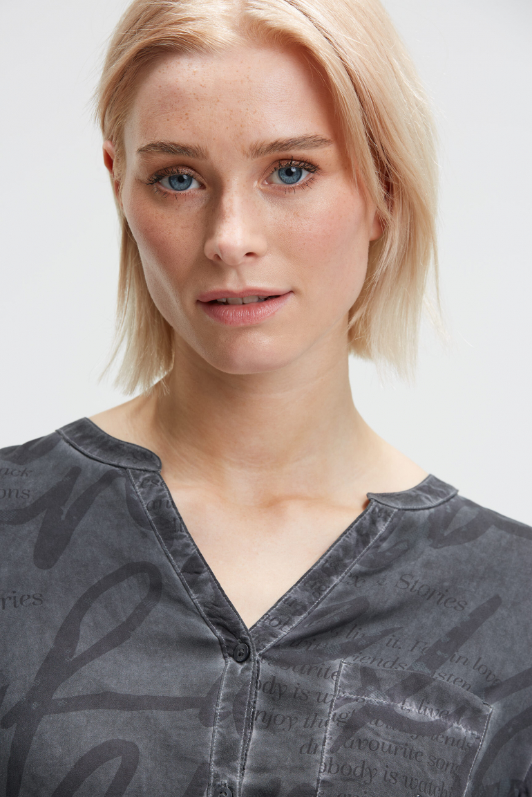 Langarmbluse mit All Over Print