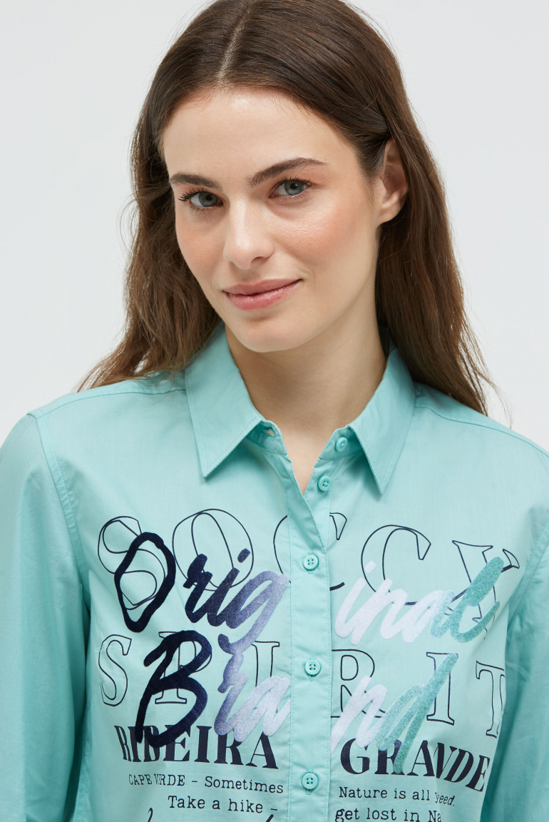 Langarmbluse mit Gradient Flockprint