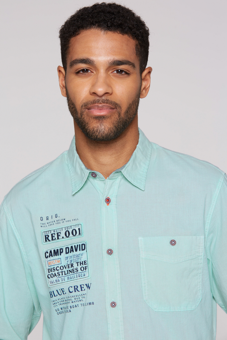 Langarmhemd mit Webstruktur