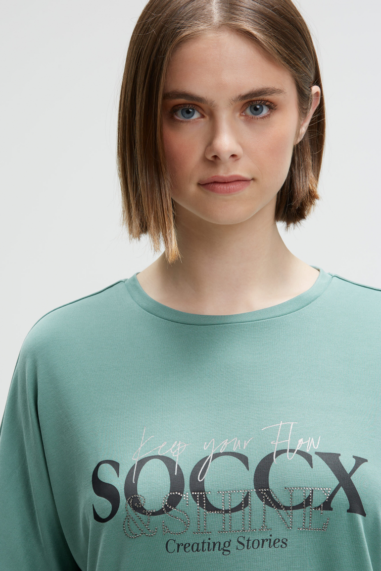 Logo T-Shirt mit Schmucksteinen