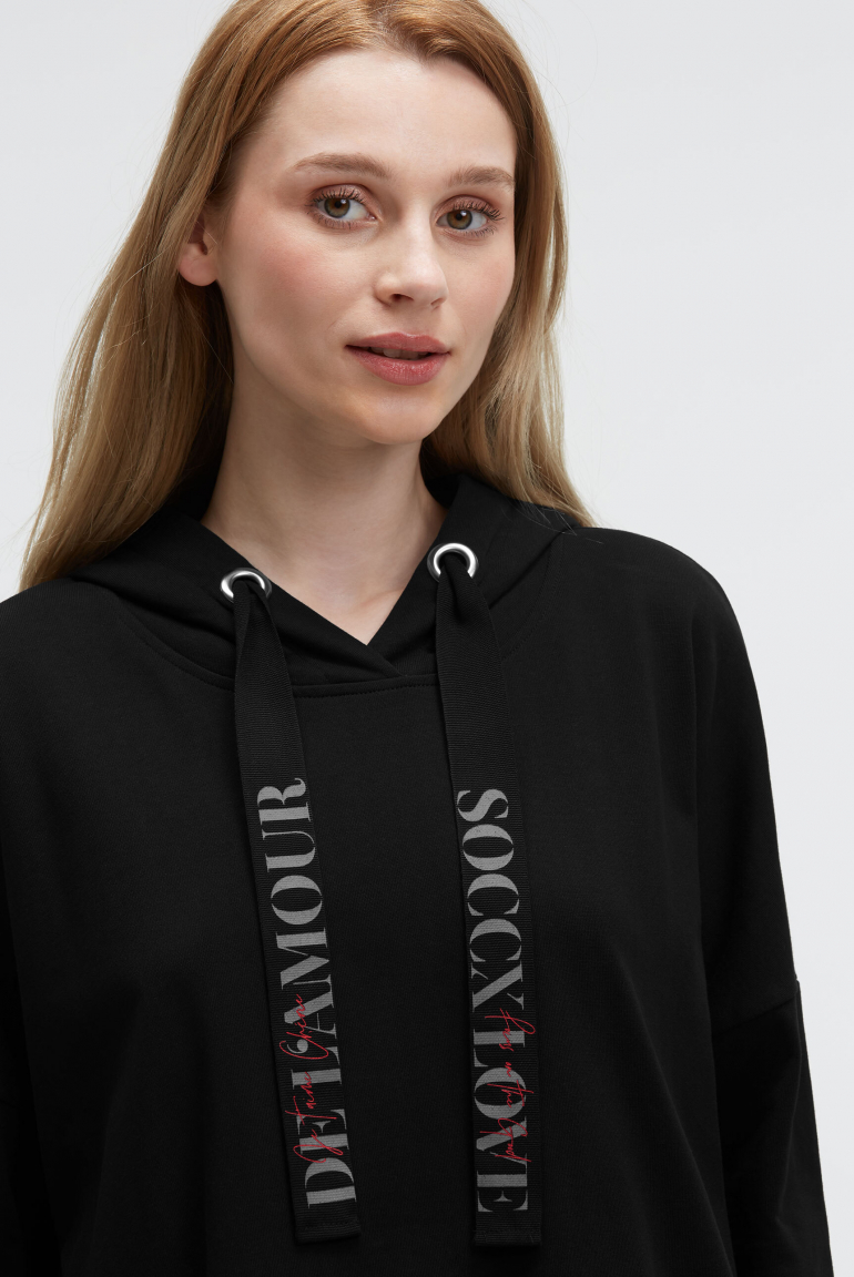 Oversized Hoodie mit Logo Print