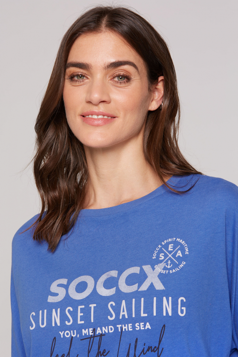 Oversized-Shirt mit Fledermausärmeln und Print