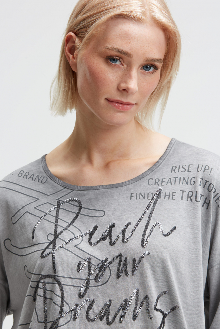 Oversized-Shirt Oil Dyed mit Artwork