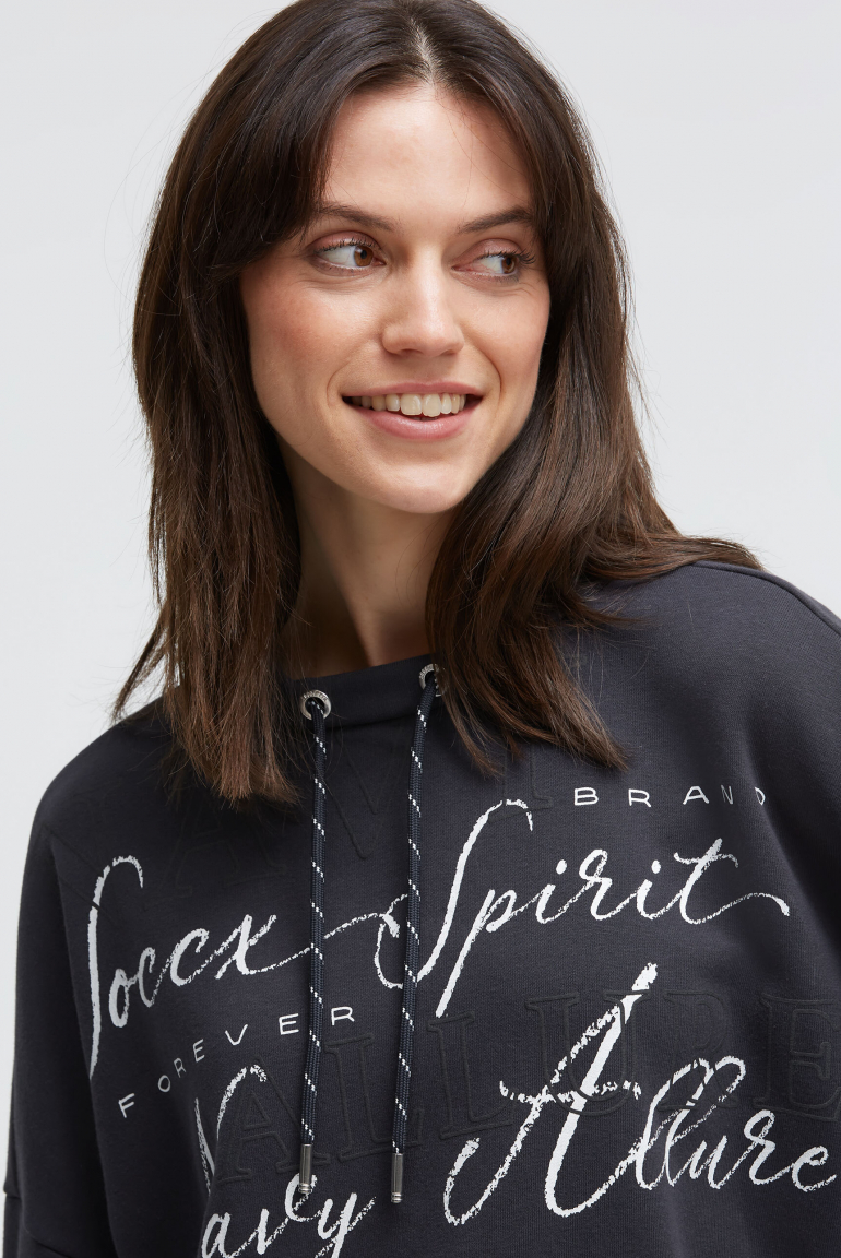 Oversized Sweatshirt mit Wording Print