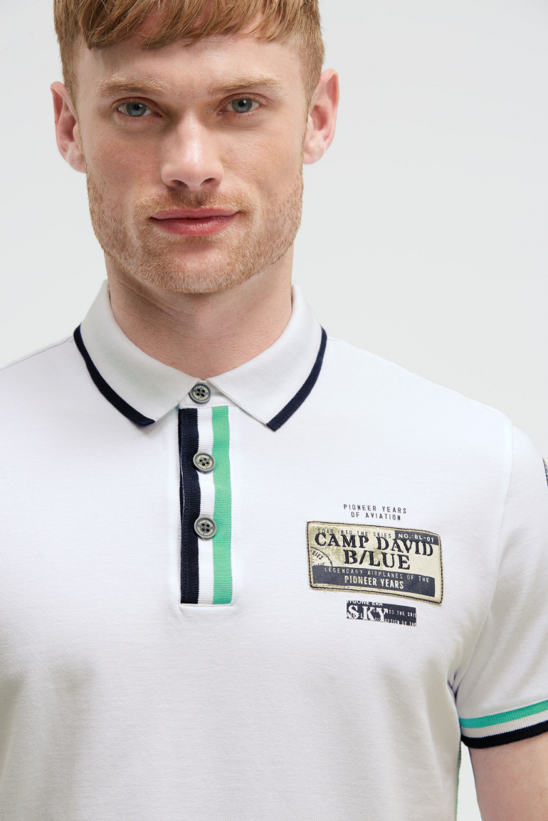 Pikee-Polo mit Prints und Patches