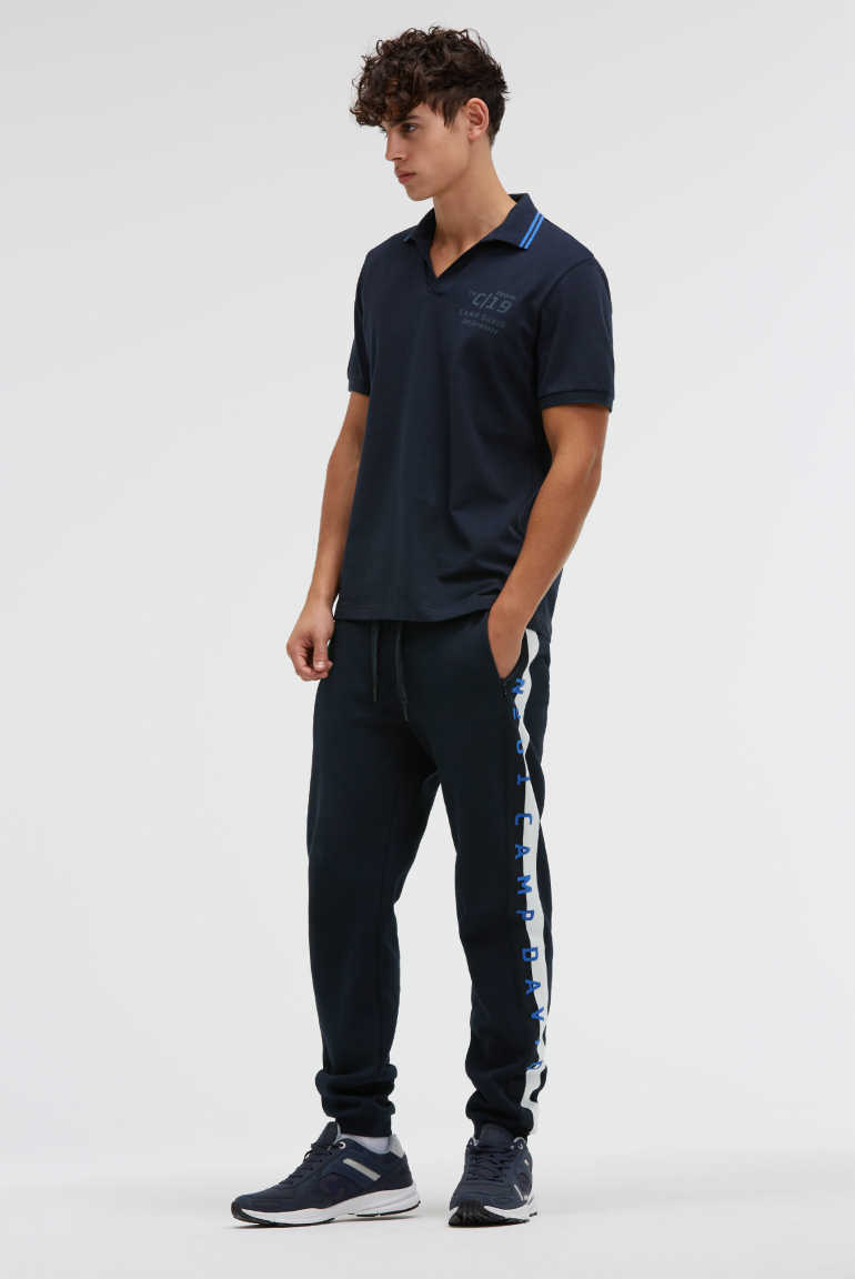 Pikee-Polo mit V-Neck und Rückeneinsatz