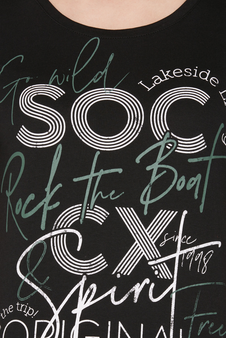 Rundhalsshirt mit Logo Print