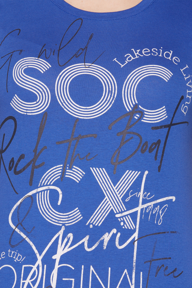 Rundhalsshirt mit Logo Print