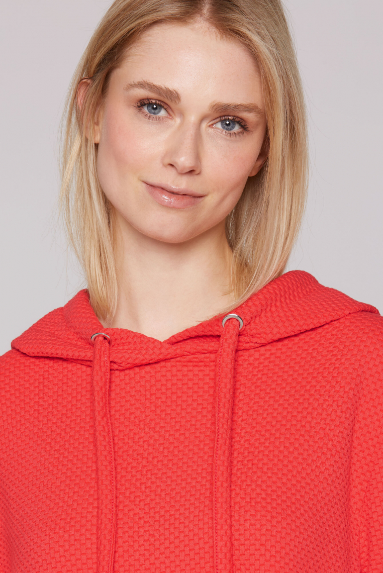 Strukturierter Hoodie mit Ärmel-Print