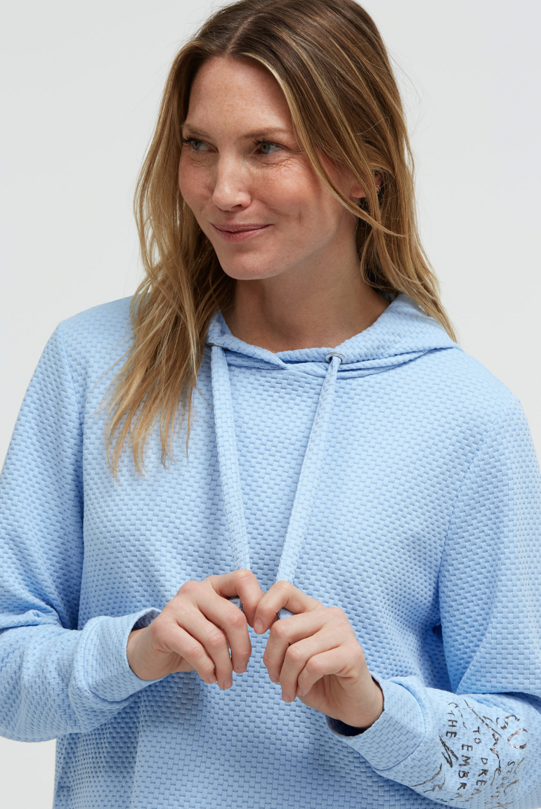 Strukturierter Hoodie mit Seitenschlitzen