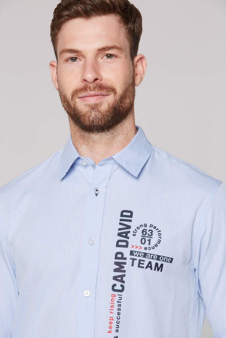 Strukturiertes Langarmhemd mit Rubber Prints