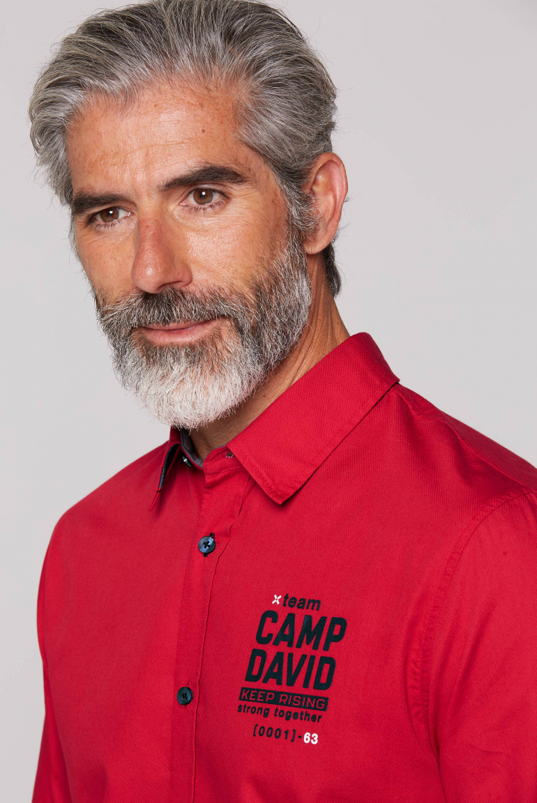 Strukturiertes Langarmhemd mit Rubber Prints