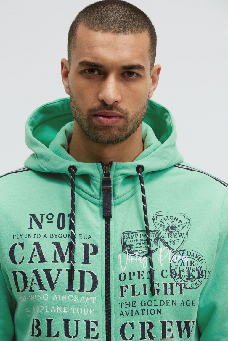 Sweatjacke mit Kapuze und Logo Artworks