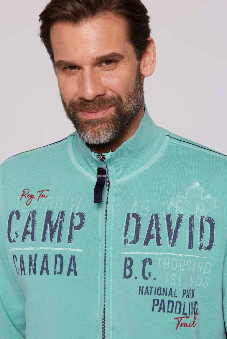 Sweatjacke mit Logo-Applikationen