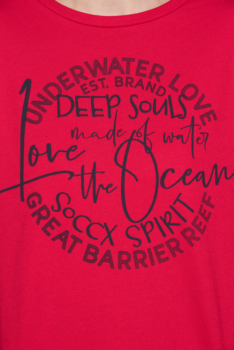 Sweatshirt mit kurzen Fledermausärmeln und Artwork