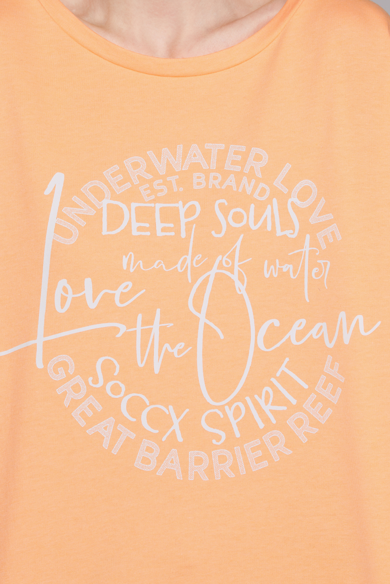 Sweatshirt mit kurzen Fledermausärmeln und Artwork