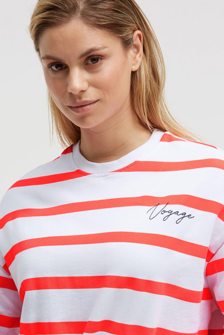 Sweatshirt mit Streifen-Design und Stickerei