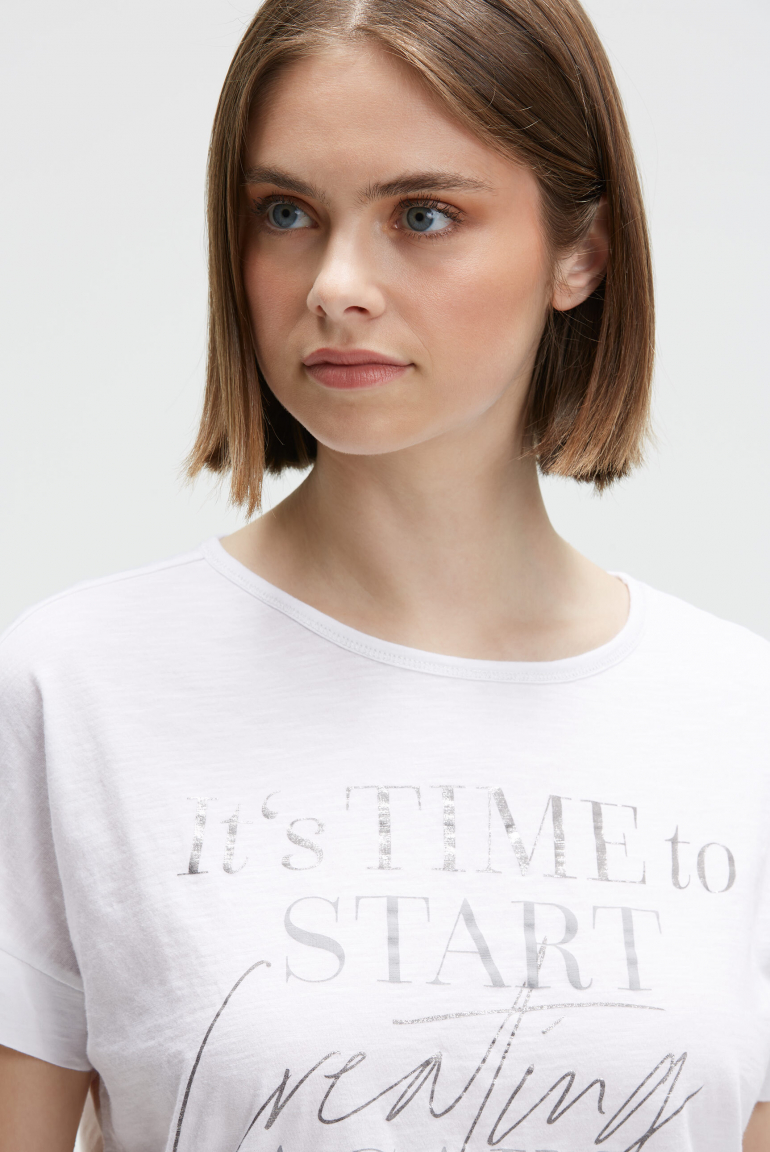 T-Shirt Loose Fit mit Tunnelzugband im Saum